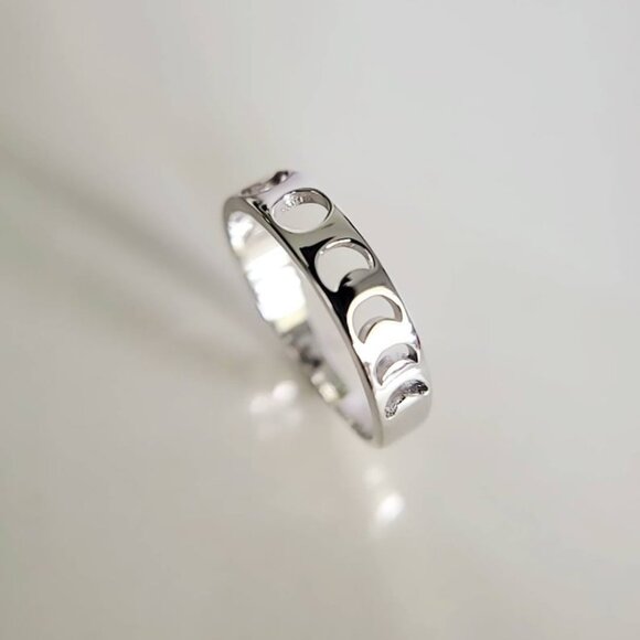 Sterling Silver Moon Ring, Moon Phase Ring, Celestial Ring, Women's Spiritual - Picture 8 of 9